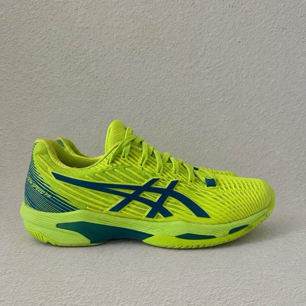 Asics Solution Speed FF 2 Clay Hazard Green Womens Sz 8.5 Tennis Shoes